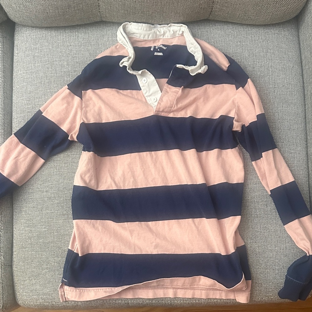 art class Pink and Navy Striped Kids Shirt